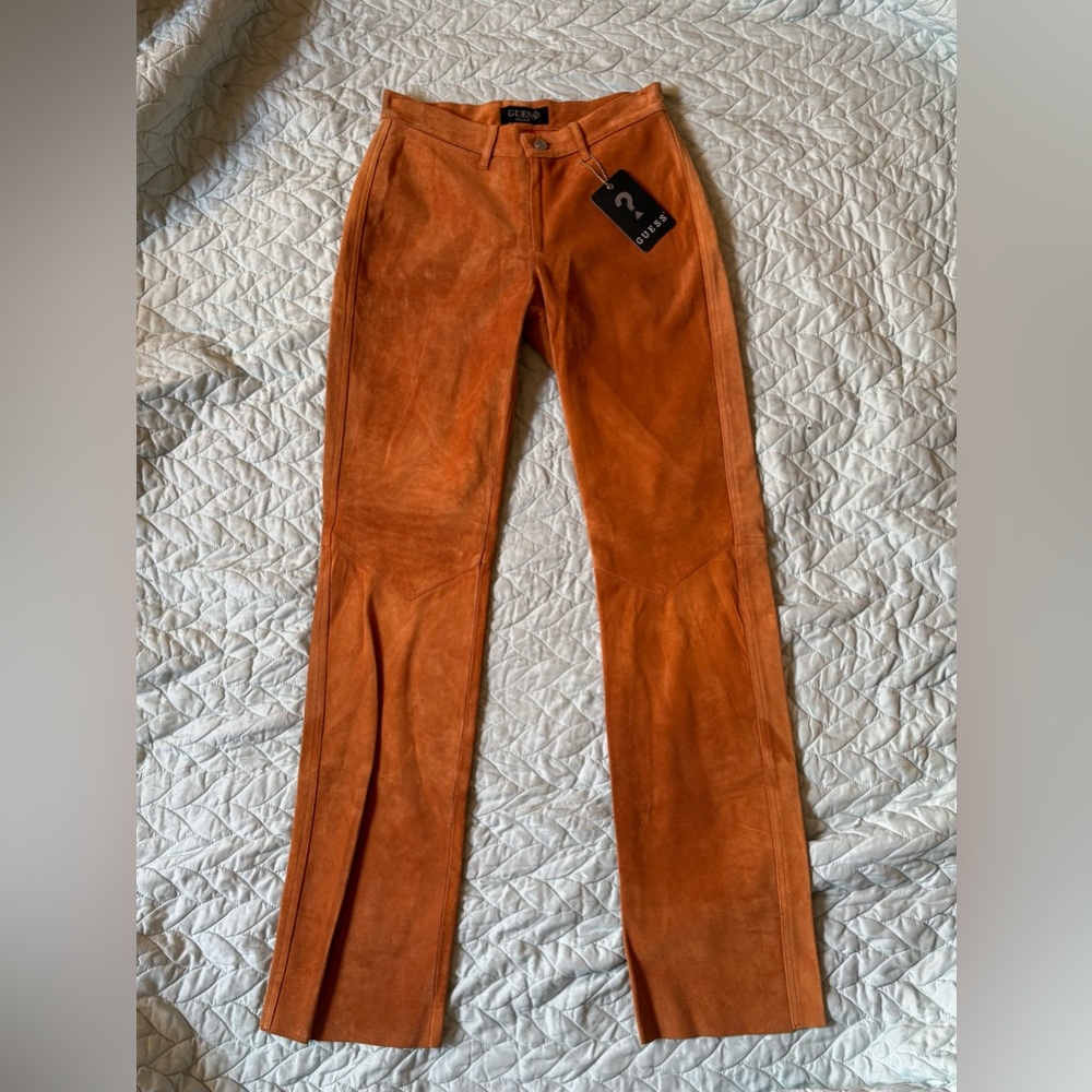 Deadstock Vintage Guess Tan/orange Suede pants